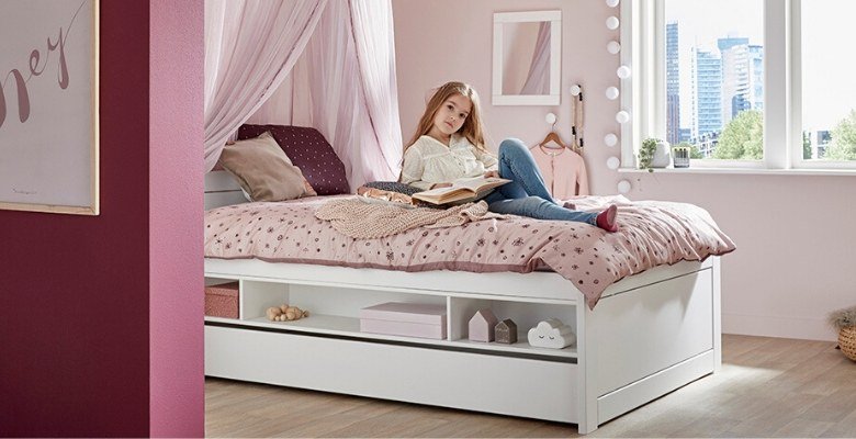 Lifetime kidsrooms cabin bed - kids single bed - Lifetime kids base bed in white Lifetime kids base bed in whitewash - Creative kids furniture at Kuhl Home Singapore