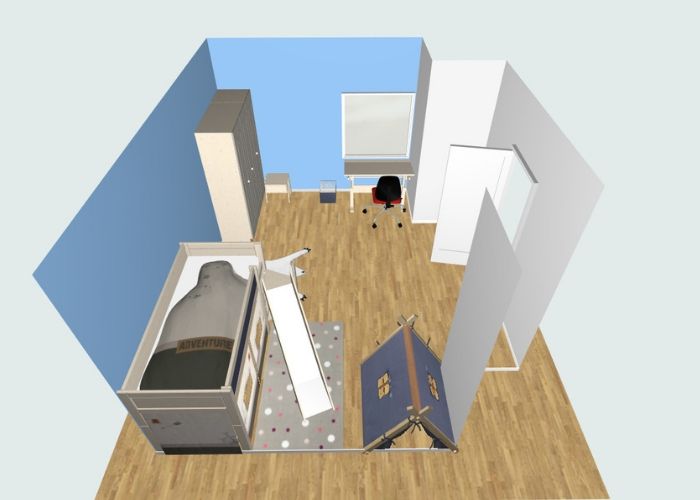 bedroom with slide