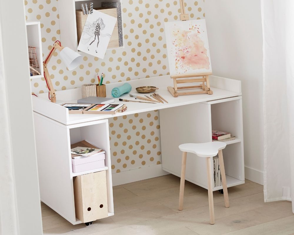 Desk On Wheels with Storage - Drawer Unit Creative kids furniture at Kuhl Home Singapore