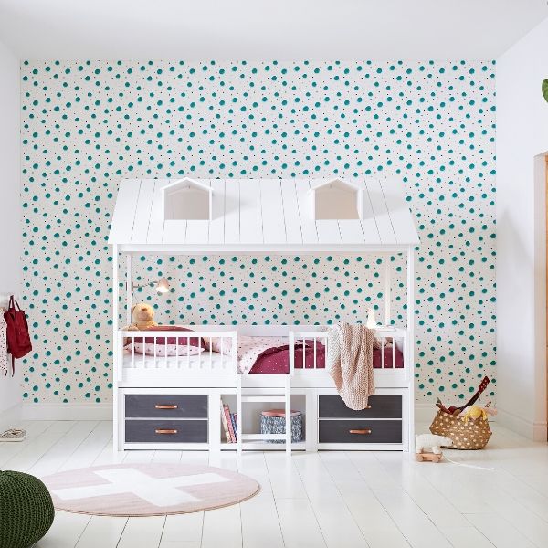 Beach House Single Kids Bed with Storage in white