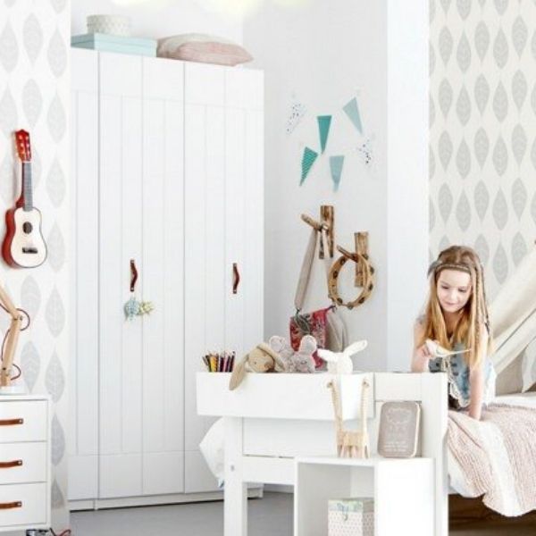 lifetime kidsroom modular kids wardrobe in white and whitewash
