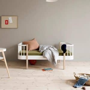 Oliver Wood Bed in White/Oak - Creative kids furniture at Kuhl Home Singapore