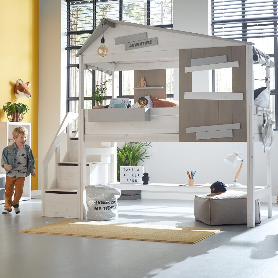 Hideout Kids Loft Bed With Storage Ladder