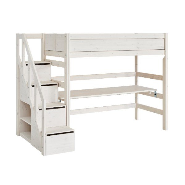 Kids Loft Bed With Storage Ladder, High Rise Bunk Bed