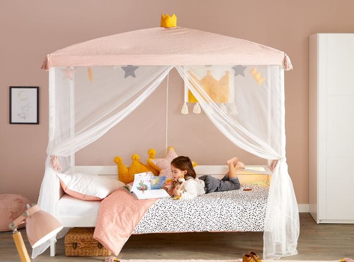 Princess Kids Single Bed with Canopy