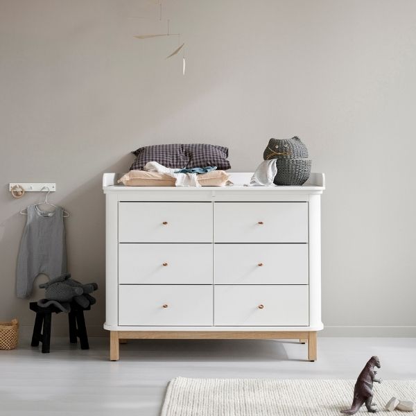 Wood Dresser with 6 Drawers