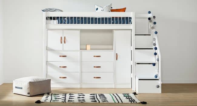 all in one high rise bed with stepladder lifetime kidsrooms - kuhl home singapore