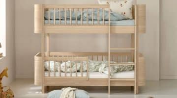 wood mini+ bunk bed for kids by oliver furniture - kuhl home singapore